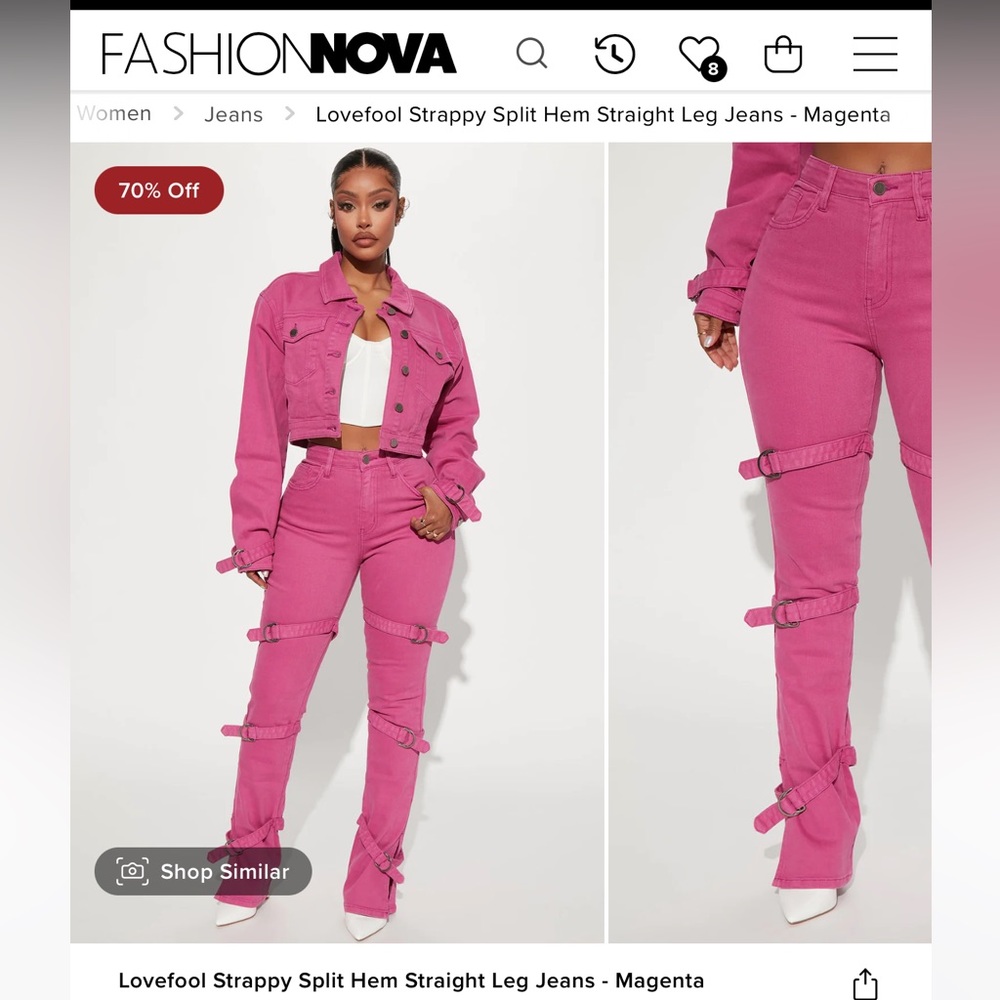 Brand new fashion nice two piece jean suit